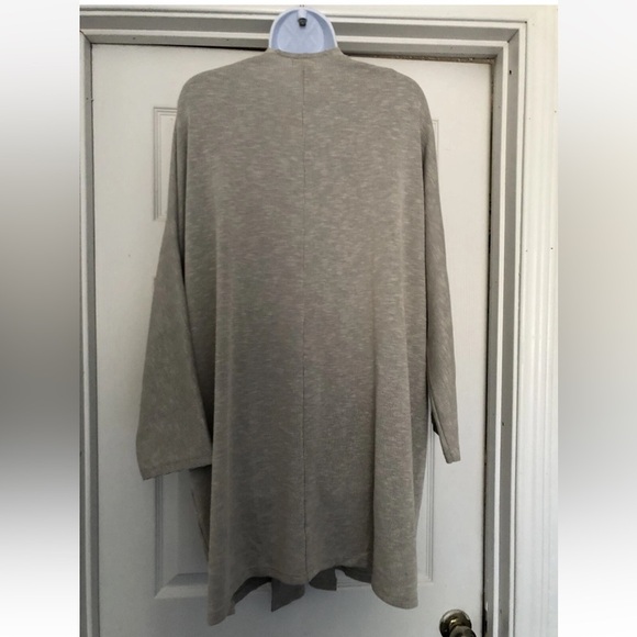 Donni Sandwash Ribbed Open Cardigan Sweater Gray Beige One Size Womens - Picture 6 of 10